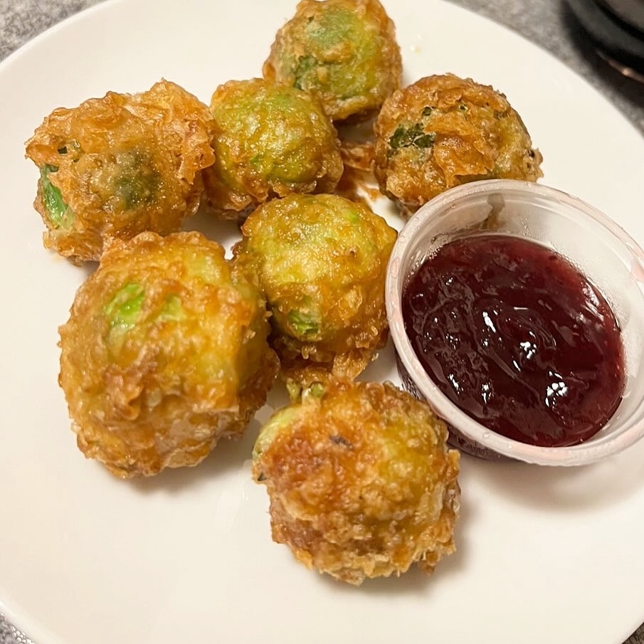 Battered sprouts