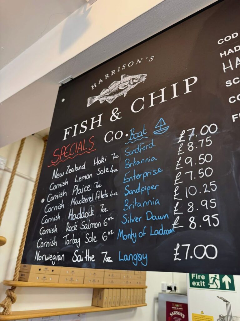 Harrisons menu board