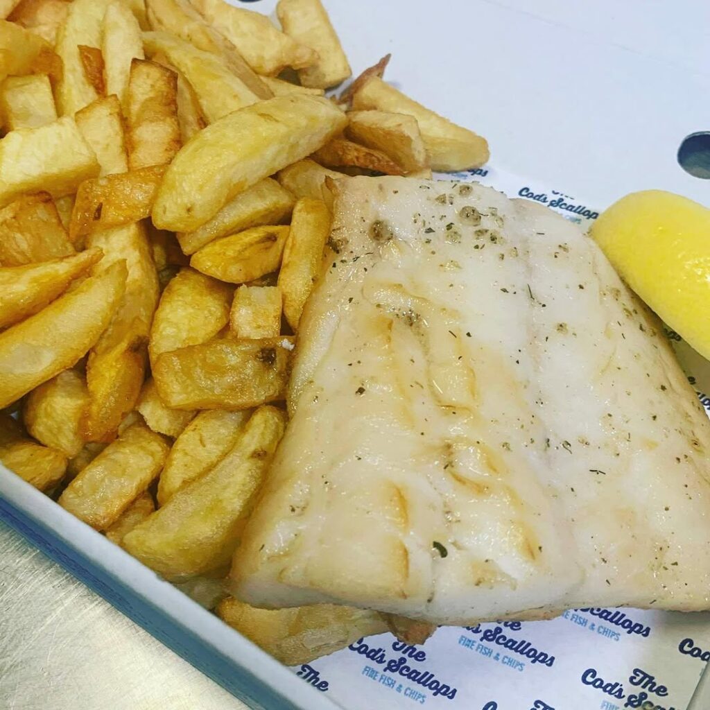 Baked Hake Cods scallops