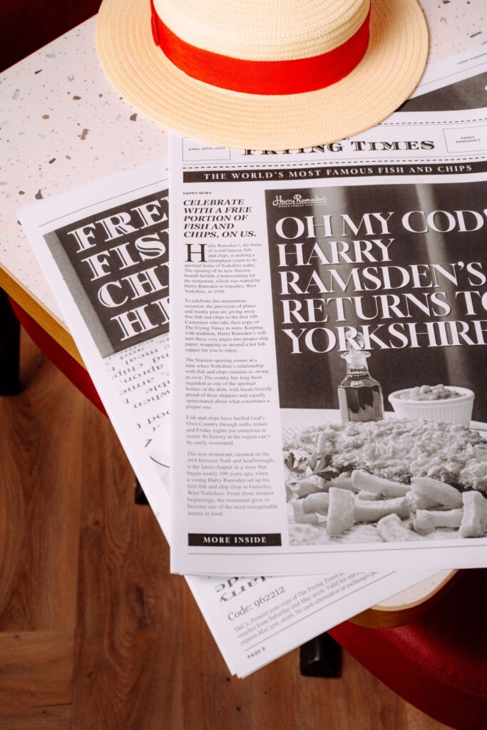 Customers can redeem a free “chippy tea” at Harry Ramsden’s Staxton with a voucher from The Frying Times.